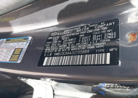 2018 Hyundai Tucson Sel z USA, uszkodzony, nr VIN KM8J3CA44JU735889